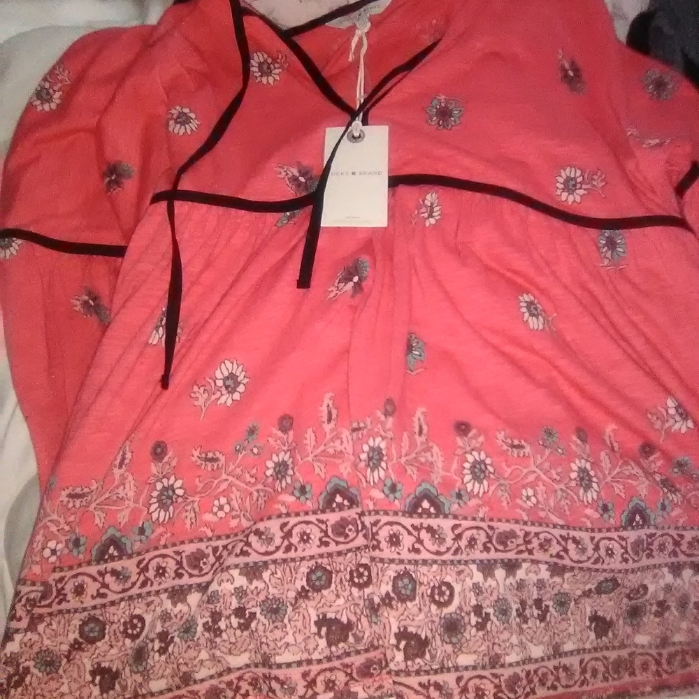 Lucky Brand Boho Peasant Modal Top NwT